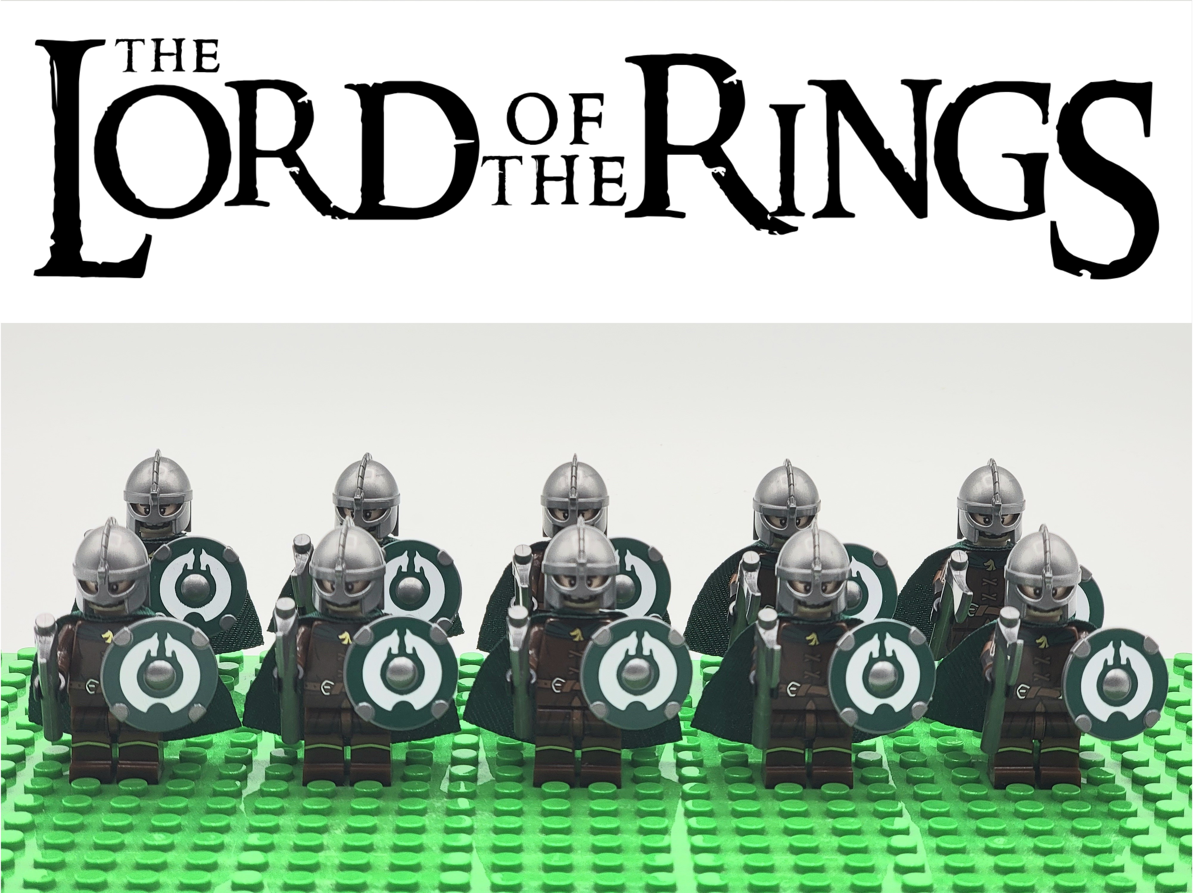 ROHAN、THE SHIRE, LOTHLORIEN 3点セット LOTR Rohan Royal Guards Light Axe Army 10 Minifigures Set