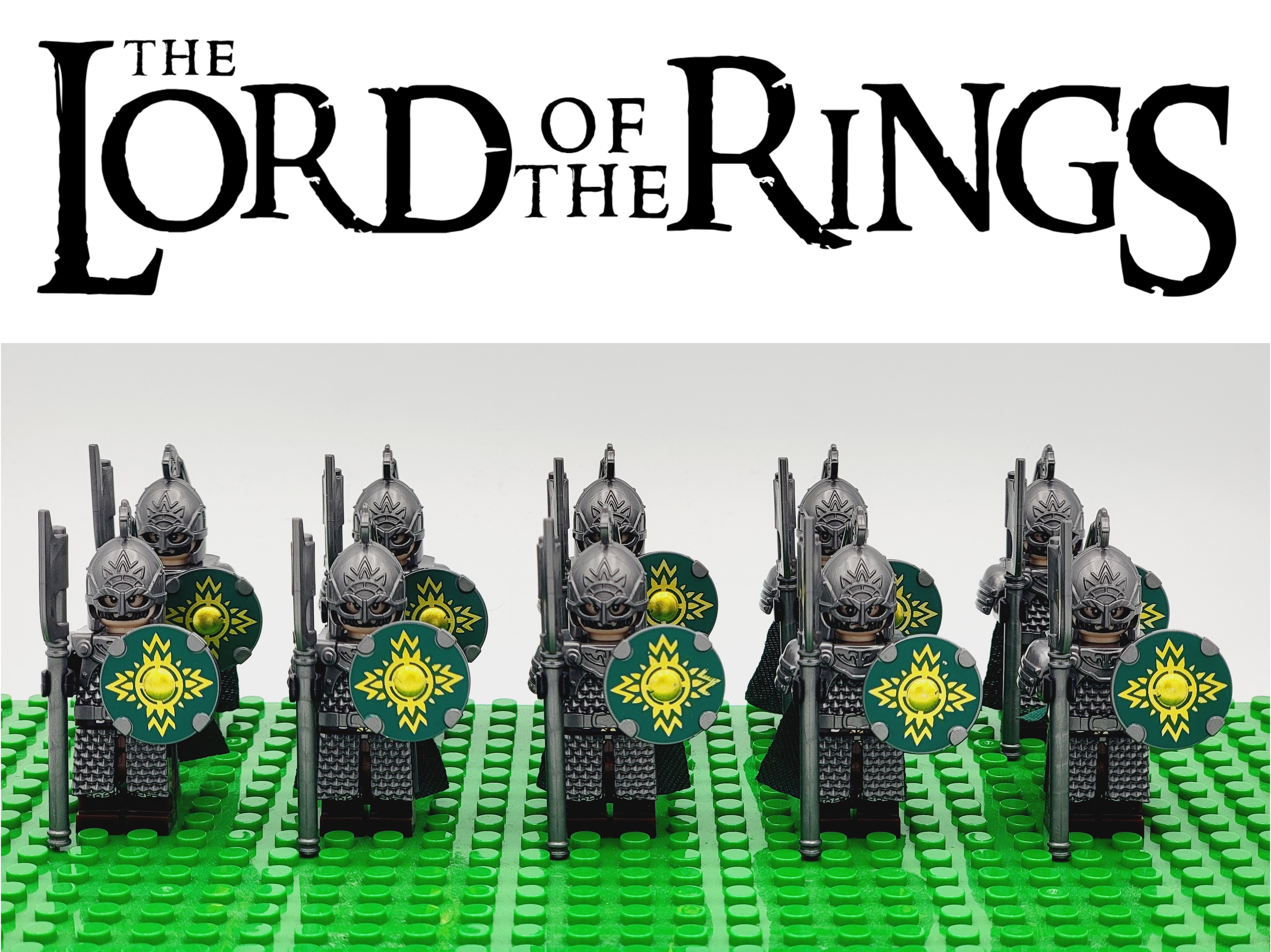 LOTR Rohan Royal Guards Heavy Long Axe Army 10 Minfiigures Set