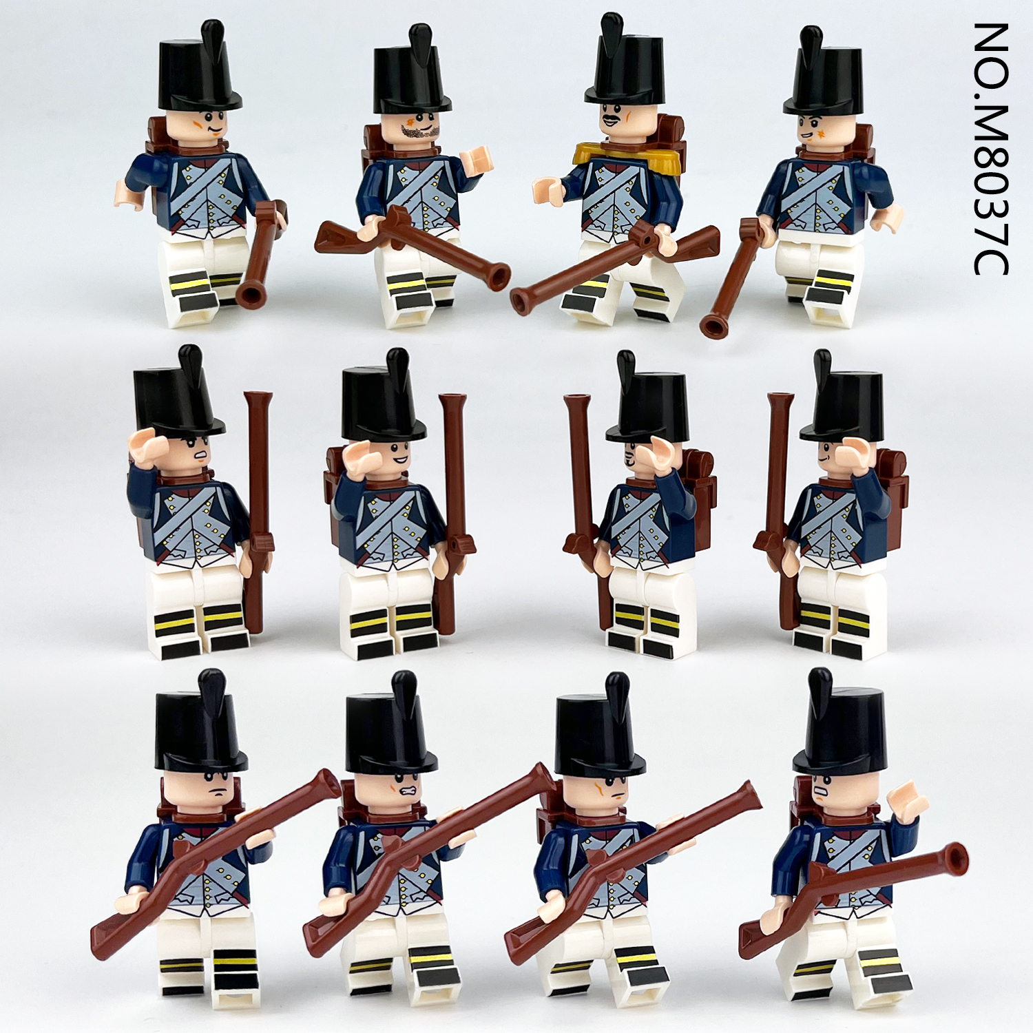 American Revolutionary War Blue Coats Custom Army Lot 12pcs M8037C
