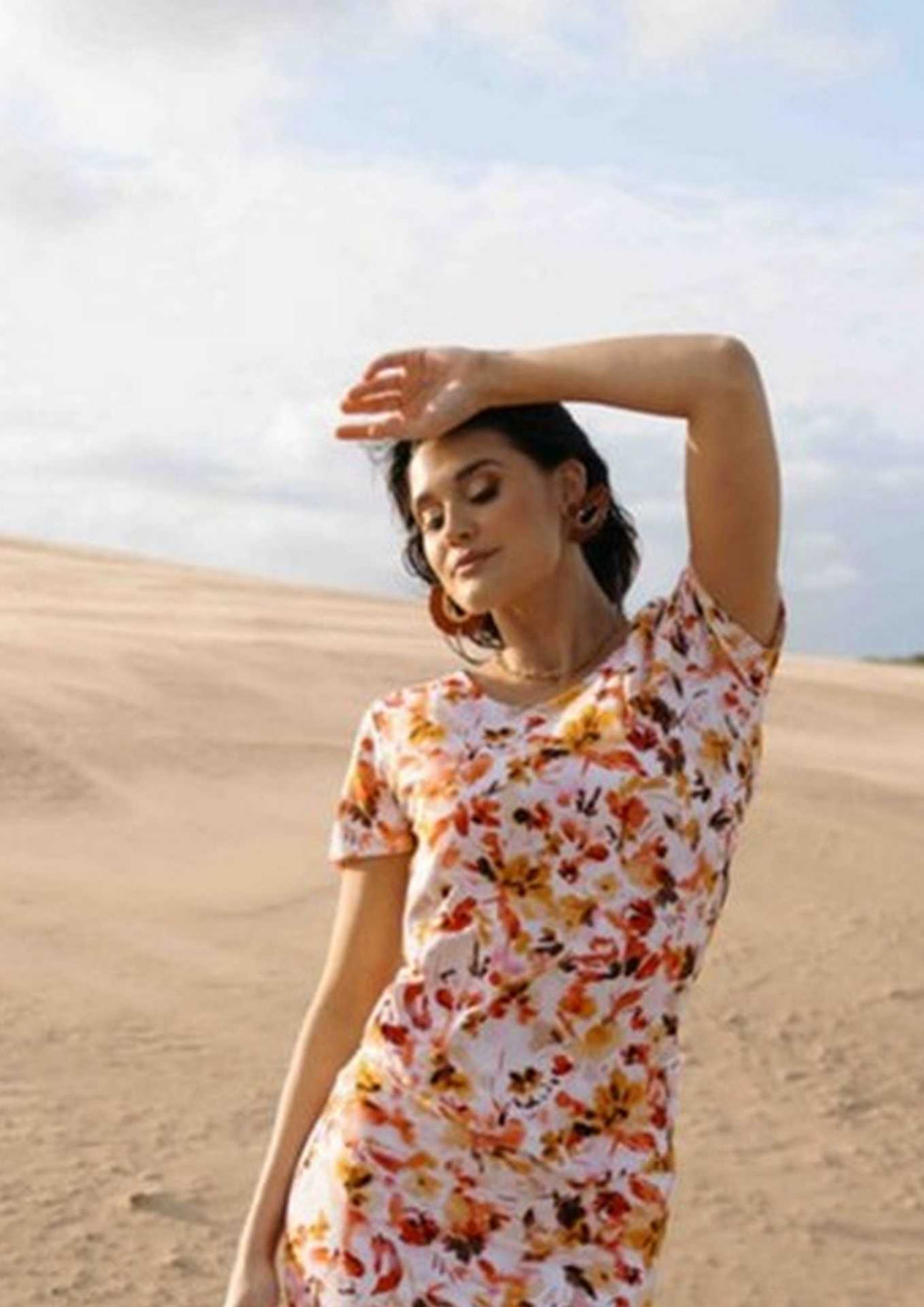 Shop Lou Lou Australia Bamboo JANIS Tee in Summer FLORAL Print