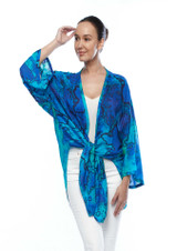 Look fantastic in this luxurious modal beach KIMONO in REEF Print by Claire Powell