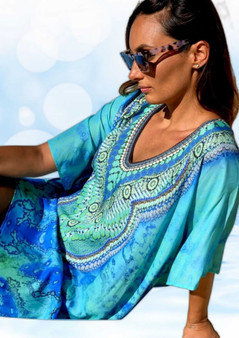 claire powell MODAL kaftan in reef print