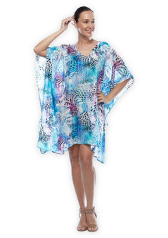 SHORT MODAL KAFTAN DRESS IN WHIZZ PRINT BY CLAIRE POWELL