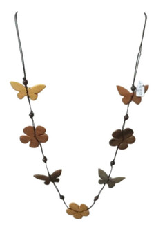CINNAMON CREATIONS FLOWER AND BUTTERFLY NECKLACE
