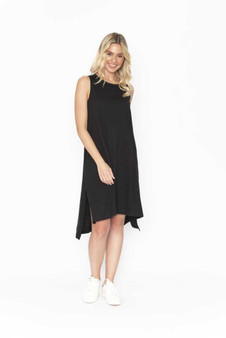 RELAX BY ONE SUMMER CORA COTTON DRESS IN BLACK