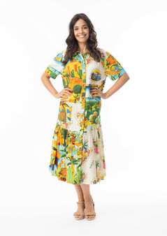 Orientique Collared Patchwork Midi Dress in GUATEMALA Print (#30172) Orientique Collared Patchwork Midi Dress in GUATEMALA Print (#30172)