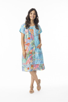 Orientique Patchwork Dress in MALVINAS Print (#30180)