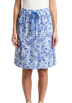 Cafe Latte Printed Skirt (#CLM565) in Blue Floral Print