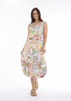 ESCAPE BY OQ MAXI BUBBLE DRESS IN FILIPA PRINT (#71029)
