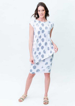Lou Lou BAMBOO SKIRT AND TONI TOP IN PLATINUM DOT PRINT