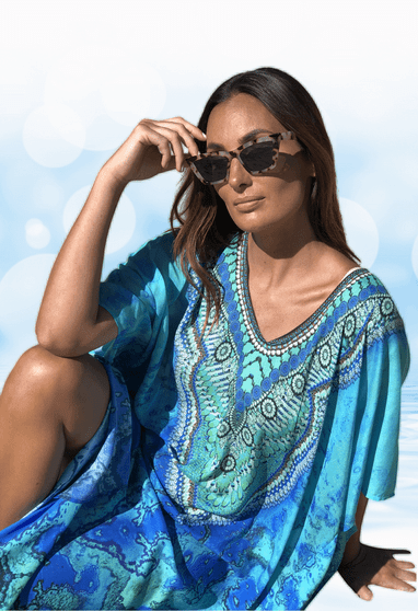 REEF PRINT MODAL KAFTAN by CLAIRE POWELL