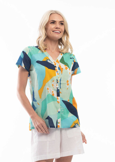 FRAGLIANI PRINT RAYON TOP BY ORIENTIQUE