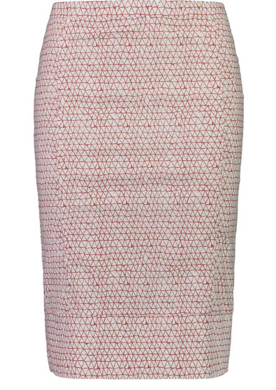 VERGE ACEROBAT LAYER SKIRT IN WASHED RED/WHITE WEAVE PRINT