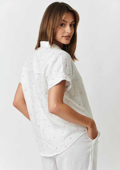 ENVELOPPE SHORT SLEEVE LINEN SHIRT - ROSIER PRINT