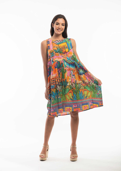 ORIENTIQUE BUBBLE DRESS IN LA CANTINA PRINT