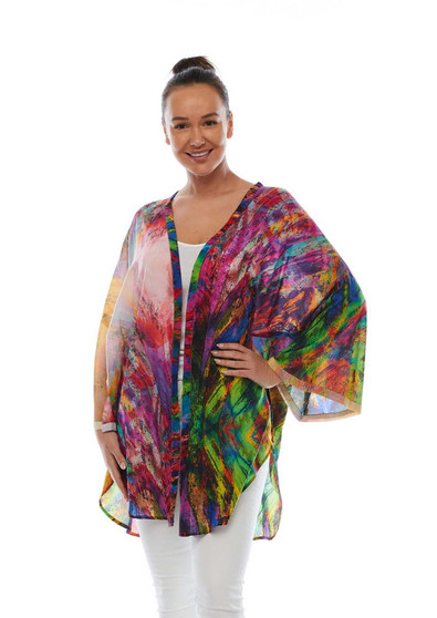 CLAIRE POWELL MODAL BEACH KIMONO IN SURPRISE PRINT