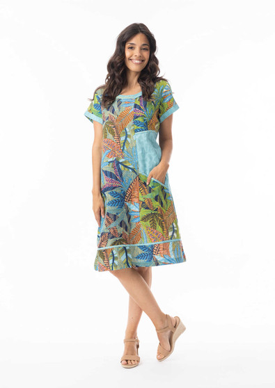 Orientique Rolled Neck Top in TAYRONA Print (#61754)