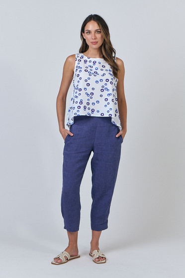 Naturals by OJ Sleeveless HI-LOW Top (#GA506) in BLUE BOTTLE Naturals by OJ Sleeveless HI-LOW Top (#GA506) in BLUE BOTTLE