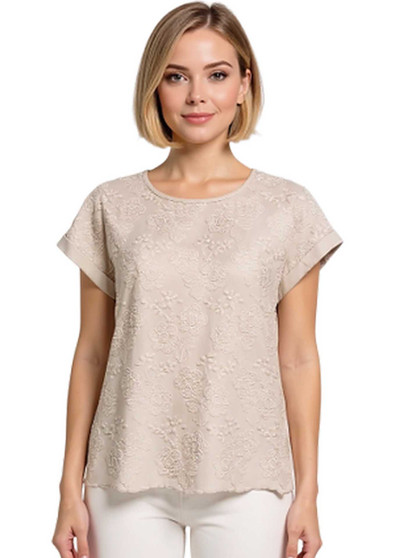 Cafe Latte Embroidered Front Tee (#CLM548)