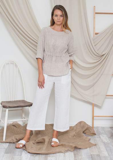 VL076 LINEN STRAIGHT LEG CROP PANT WAS $159.95 NOW
