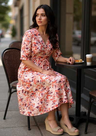Cafe Latte V-Neck Maxi dress (#CLM564)