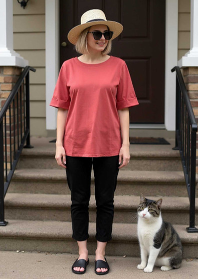 CAFE LATTE CLM215 SHORT SLEEVE TEE - SIENNA