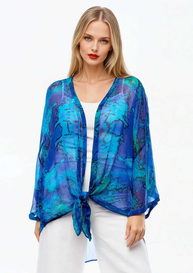 Claire Powell Chiffon Kimono in REEF Print