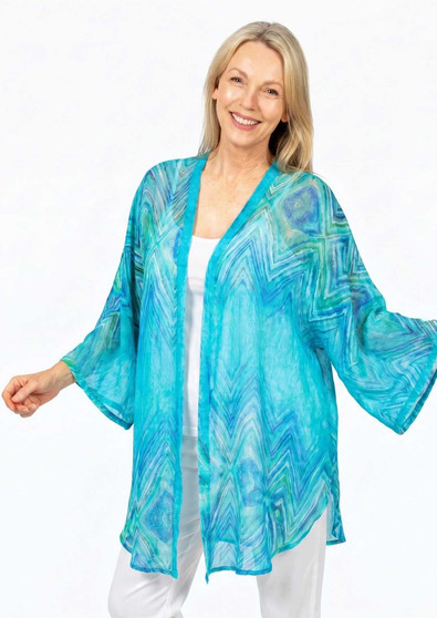 Claire Powell Chiffon Kimono in SERENITY Print