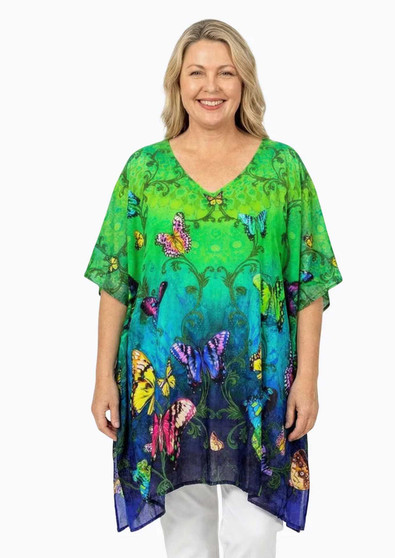 Claire Powell SHORT KAFTAN DRESS in FLUTTER Print