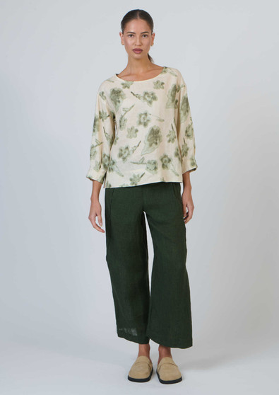 Naturals by Olive et Julie Elbow Sleeve Top in PATINA PEARLS Print (#GA674)