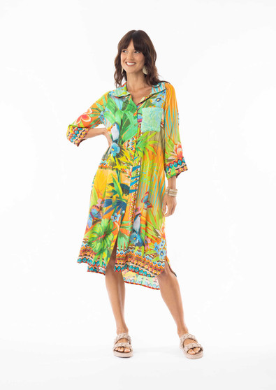 Escape by OQ RAYON SHIRT DRESS IN GEORGIA PRINT (#91228)