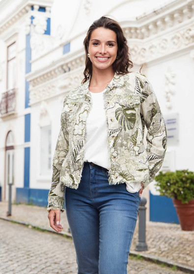 Orientique Cotton Slub Jacket in LIMA OLIVE (#23072)