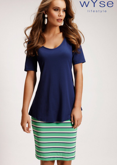 wyse 4136 A-line tee in Sapphire Blue