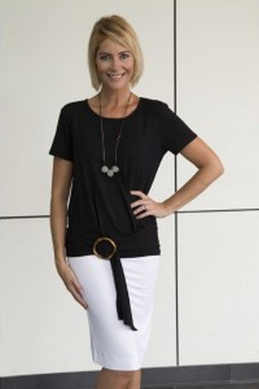 LOU LOU Australia BAMBOO JANIS TEE - BLACK