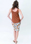 BAMBOO ELLIE TOP IN TOFFEE WITH FLORAL SKIRT - BACK VIEW