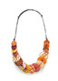 NEON FLORAL BUTTON NECKLACE - ORANGE