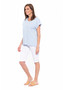 cafe latte stretch cotton top in chambray