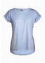 cafe latte stretch cotton top in chambray