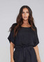 LOU LOU AUSTRALIA SILK/BAMBOO  DUA TOP IN BLACK