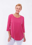 CAFE LATTE CLM340 COTTON ELBOW LENGTH TEE  - RASPBERRY