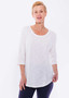 CAFE LATTE CLM340 COTTON ELBOW LENGTH TEE  - IVORY