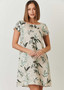 CAP SLEEVE LINEN DRESS IN AMAZON PRINT BY Naturals by Olive et Julie