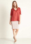 VERGE  100% LINEN VIENNA TOP IN WASHED RED