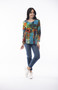 ORIENTIQUE L/S COTTON TEE IN ABSTRACT PRINT