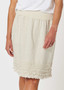 GORDON SMITH RUFFLE HEM LINEN SKIRT  IN NATURAL