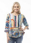 ELBOW SLEEVE RUFFLE HEM TOP BY ORIENTIQUE IN OLYMPUS PRINT