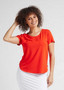 LOU LOU AUSTRALIA BAMBOO JANIS TEE IN FIERY RED