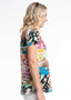 orientique A-LINE CONTEMPORARY TOP with cap sleeve in RINEIA print