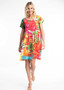 ORIENTIQUE  Short  Sleeve Dress in AIYA NAPA Print (#3078)