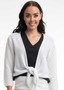 ORIENTIQUE Cotton  Flat  Knit Wrap top in White, a very useful wardrobe piece